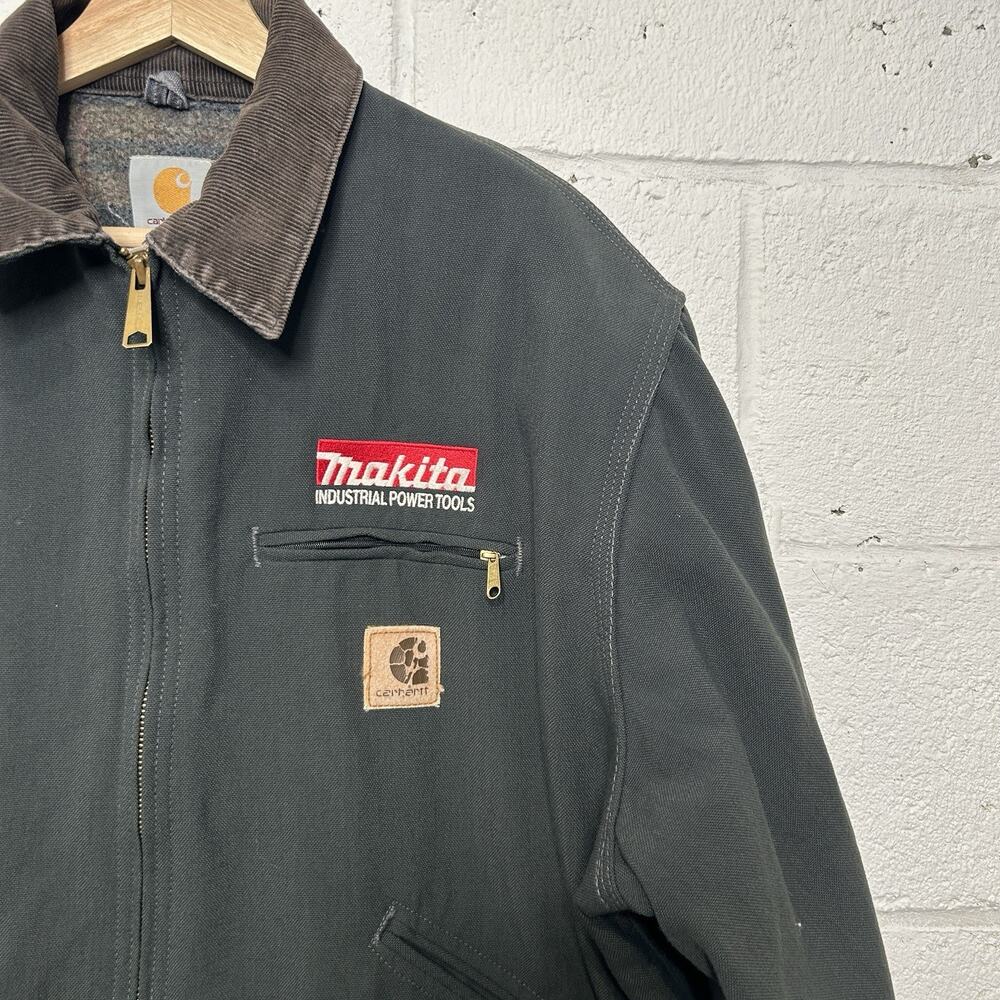 Vintage Carhartt Blanket-Lined Detroit Jacket “Charcoal” - Picture 4 of 16